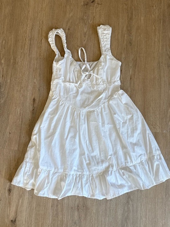 Cider Dresses & Skirts - Cider White Ruffled Strap Cotton Sundress XS